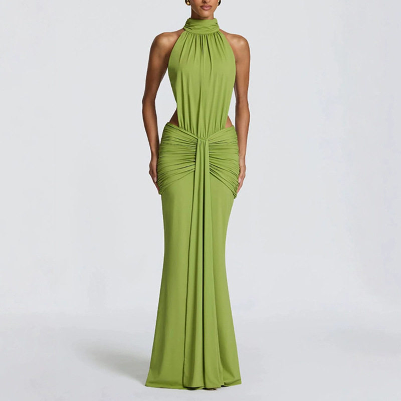 Summer Womens Dress Sexy Slim Fit Solid Color Backless Mermaid Style Perfect for Parties and Events Wholesale