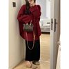 Maternity Dress Suit Outfit Guide Knitted Bottoming Warm Sweater New Year Red 2024 New Autumn and Winter