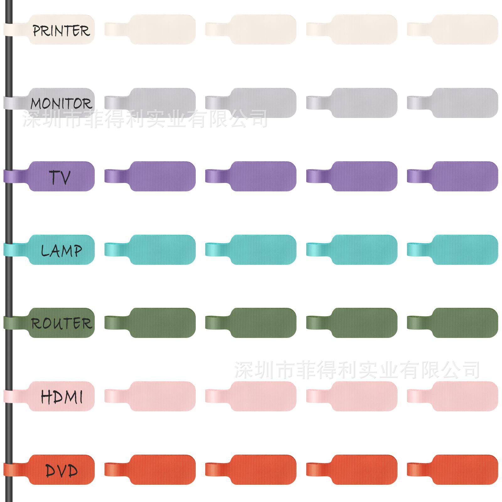 Upgraded Version of Any Writing Cable Label Large Size for Organizing Wire Identification Multi-Color Cable Label Velcro