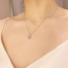 Eucalyptus and Bird Necklace for Women, White Copper, Light Luxury, Niche, Simple, High-End, Fresh Style, Clavicle Chain, Birthday Gift for Girlfriend
