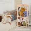 Wooden Toy Box Stuffed Toy Stuffer Organizer Living Room Corner Solid Wood Storage Bin Display Rack