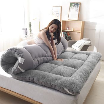 Lamb Velvet Fleece-Lined Thickeneded Mattress Winter Soft Cushion Home Double Mattress Quilt Floor Mattress Student Dormitory Tatami