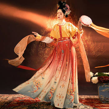 Original Hanfu Women's Genuine Authorized Tan Ling Tang Qi Chest Canary Skirt Wei Jin Feng Southern and Northern Dynasties Spring and Summer Cabbage Suit