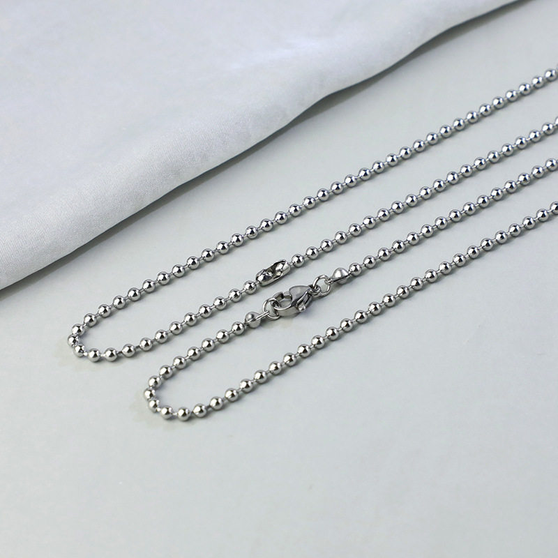 Manufacturer Wholesale Bead Chain 304 Stainless Steel Wave Bead Chain Wave Key Chain Clothing Shoe Brand Buckle Tag Chain