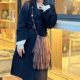 Niche Design Drawstring Beaded Deerskin Velvet Tassel Crossbody Bag Vintage All-match Single-shoulder Mobile Phone Bag Early Autumn Women's Bag Trendy