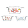Sanrio Double-Eared Glass Bowl Household High Temperature Resistant Tableware Cartoon Cute Ramen Rice Bowl Dessert Salad Yogurt Bowl