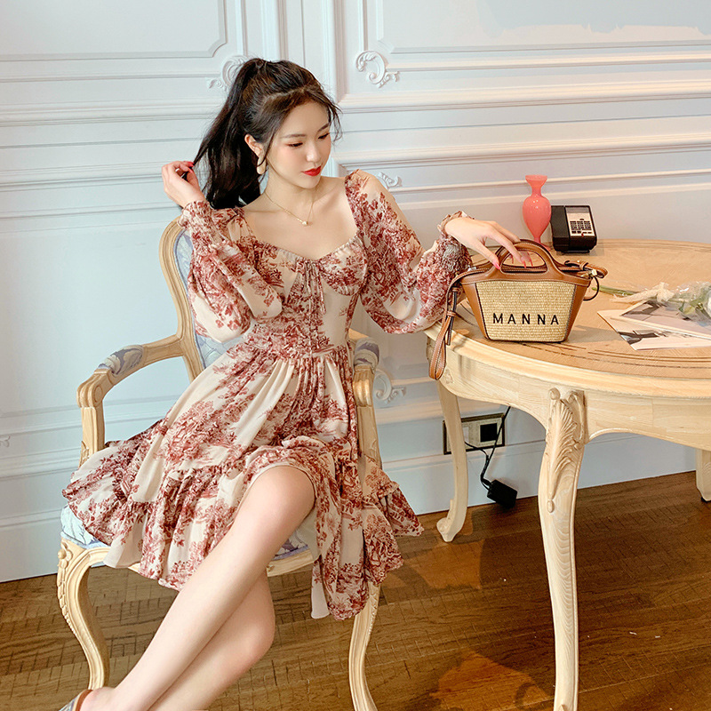 Mã B2460 Giá 1390K: Váy Đầm Liền Thân Nữ Chdg Hàng Mùa Hè Phục Cổ Cổ Điển Họa Tiết Hoa Thời Trang Nữ Chất Liệu G04 Sản Phẩm Mới, (Miễn Phí Vận Chuyển Toàn Quốc).
