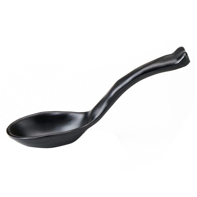 Commercial porcelain-like melamine tableware black creative spoon frosted Chinese style spoon Japanese style tableware household suit