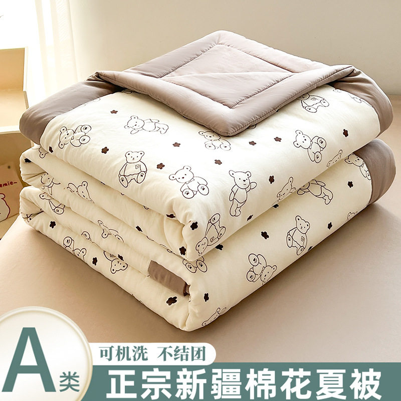 Summer quilt 100 Xinjiang cotton quilt core 200x 230 air conditioning quilt spring and autumn quilt dormitory single students can be machine washed