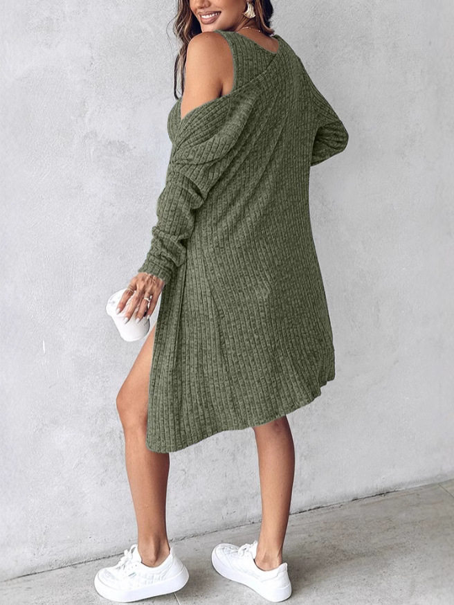 2025 Amazon Cross-Border European and American Clothing Autumn New Sexy Slim Fashion Dress Jacket Two-Piece Set