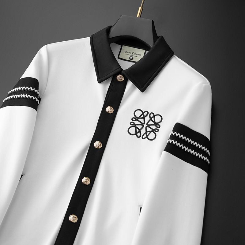 感休闲套装男装一套搭配帅气衣服春秋潮牌撞色开衫卫衣两件套