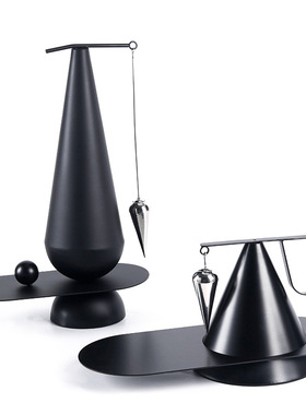 几何平衡金属锥形摆件样板间咖啡厅办公室酒柜书柜抽象艺术装饰品