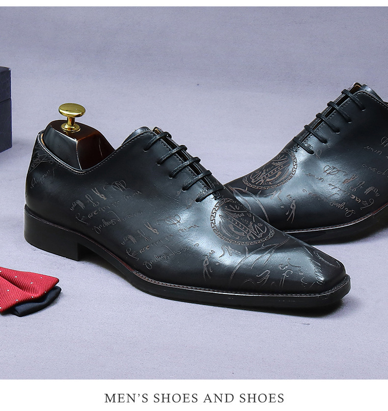 Giày Oxford nam da bò nguyên tấm buộc dây công sở — Màu nâu vàng, Màu xám