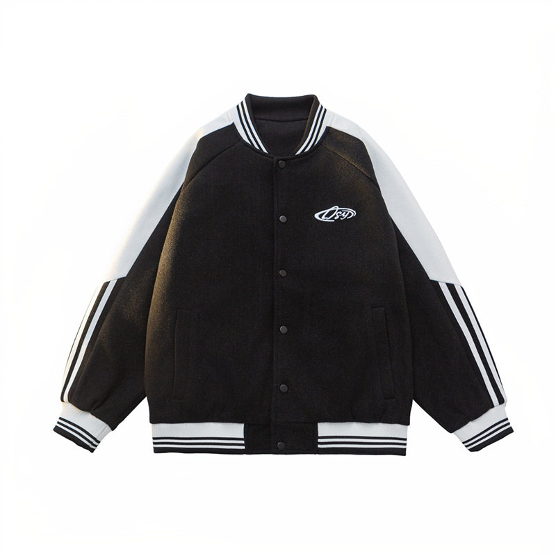 Áo Khoác Bomber Dáng Rộng Unisex Phong Cách Hàn Quốc Màu Trắng Kem, Đen, Xanh Mint, Hồng