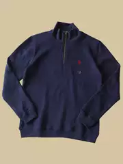 Cross-Border Supply of Seven Colors Available Rl Ralph Lauren Half-Zip Turtleneck Long-Sleeve Knit Sweatshirt for Men and Women