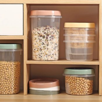 High Temperature Resistant Round Refrigerator Crisper with Lid, Small Fruit Storage Box, Microwave Oven Heated Lunch Box, Sealed Jar