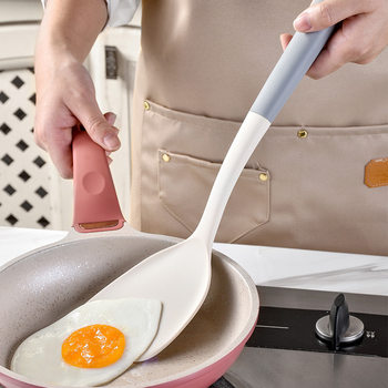 Factory in stock silicone spatula high temperature resistant silicone kitchenware suit home cooking non-stick spatula silicone soup spoon