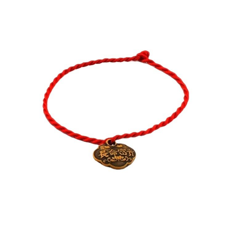 Imitation Peach Wood Zodiac Red String Bracelet Wholesale, Birth Year Male and Female Fortune Bracelet Jewelry, Promotional Small Gifts
