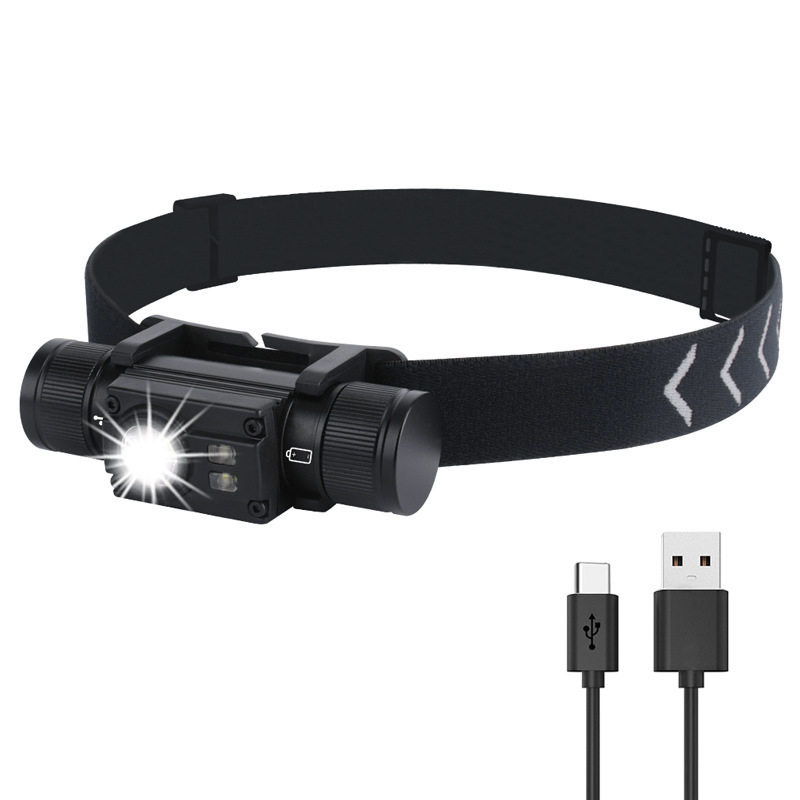 New aluminum alloy strong light headlight outdoor camping head-mounted flashlight USB rechargeable night fishing lamp work light