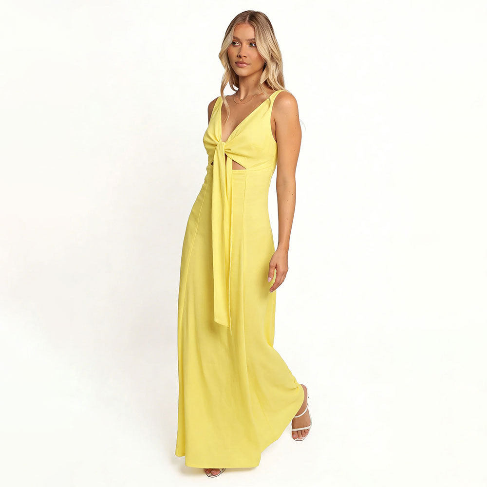 Womens Backless Maxi Dress Deep V Neck Adjustable Straps Beach Vacation Style Perfect for Birthdays Wholesale
