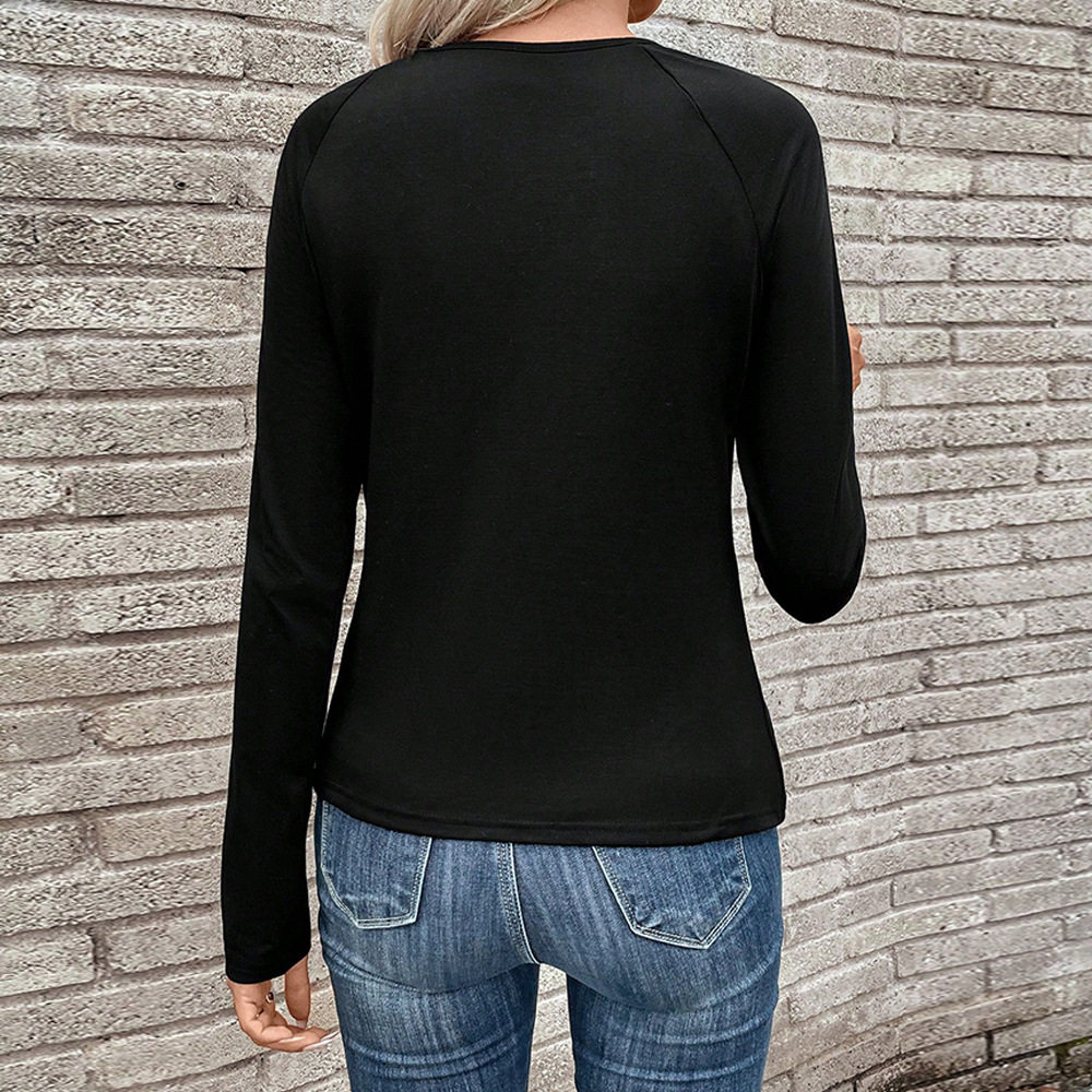 Slim Fit Long Sleeve Hollow Out Top Sexy Cross Knot Design Perfect for Casual or Evening Wear Wholesale Available