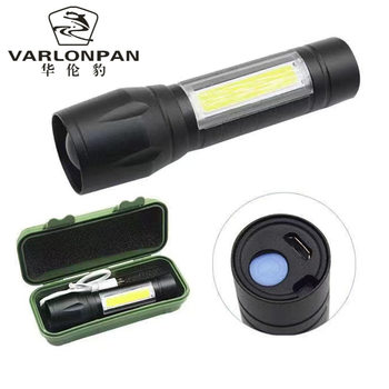 Portable compact MX-511-COB USB charging telescopic dimming zoom with side light small flashlight wholesale