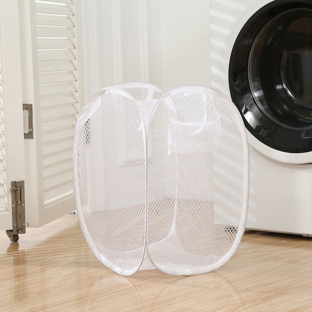New Solid Color Simple Foldable Laundry Basket Home Grid Breathable Dirty Clothes Basket Toy Sundries Portable Storage Basket