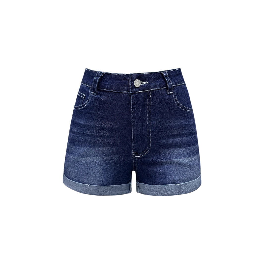 Womens Stretch Denim Shorts Casual Fit High Waist Versatile Style Ready to Ship Low MOQ wholesale