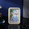 European Pearl Inlaid Plastic Photo Frame Creative Wedding Photo Frame Modern Simple Light Luxury Decorative Ornaments Wholesale