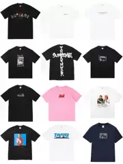 Cross-Border Supply Export Wholesale Trendy Brand Supreme Short-Sleeved American Box Classic 240g Top T-Shirt Half-Sleeved 10