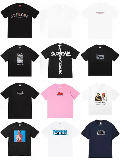 Cross-Border Supply Export Wholesale Trendy Brand Supreme Short-Sleeved American Box Classic 240g Top T-Shirt Half-Sleeved 10
