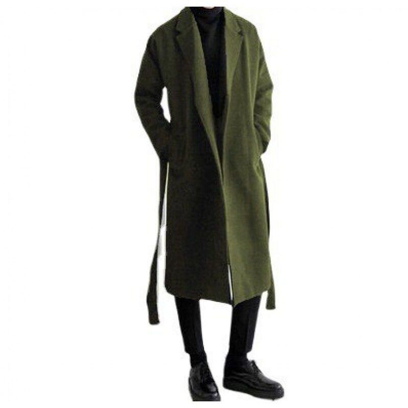 Mens Long Wool Overcoat Warm Available in Black Army Green and Brown Wholesale Low MOQ