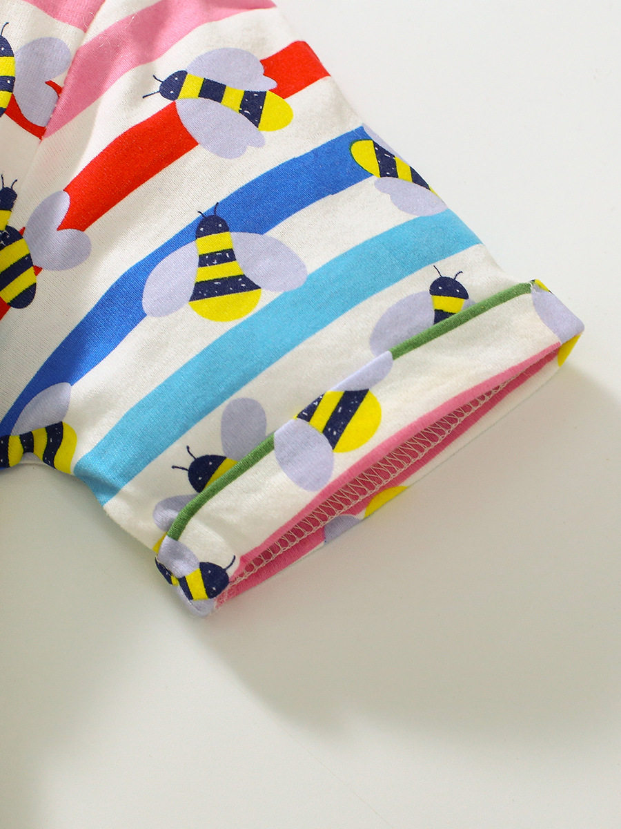 Girls' New Summer Short-Sleeve Dress, Style Cotton Cartoon Princess Dress