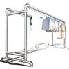 Bold galvanized steel pipe clothes drying rack floor-standing household balcony clothes hanger outdoor double pole simple water pipe clothes drying rack