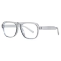 Gray frame with white lenses