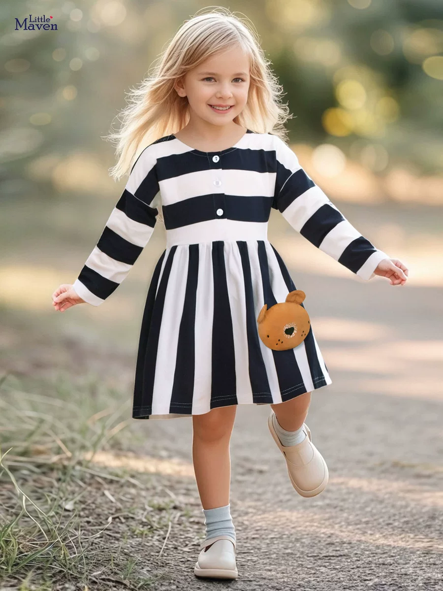 Kids' Dress Wholesale, Autumn Girls' Dress, Cute Doll Appliqué Kids' Dress