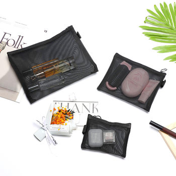 Small Portable Mesh Makeup Bag Large Capacity Transparent Simple Portable Storage Bag Toiletry Bag Cosmetic Storage Bag