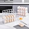 Refrigerator Side Door Special Reversible Egg Tray Kitchen Organizer Egg Rack Three-Layer Storage Rack Egg Storage Box