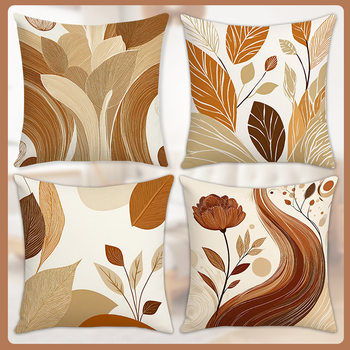 Plant Series Autumn Warm Atmosphere Abstract Art Style Home Bedroom Sofa Cushion Linen Material Ready Stock