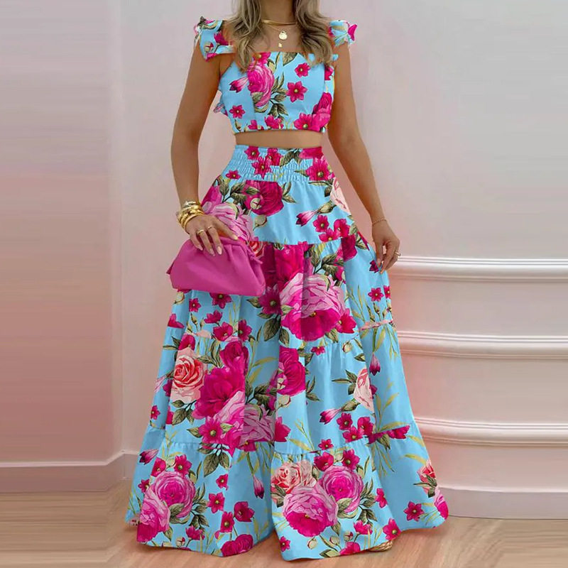 Womens Spring Dress Set Fashionable Sleeveless Top and Dress Elegant Occasion Wear Wholesale Available