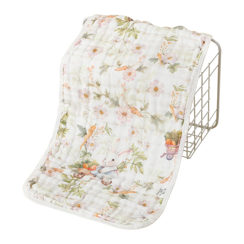 Jingbei Anyue Children's Edged 6-Layer Gauze Face Towel Class a Baby Towel Antibacterial Infant Saliva Towel for Bathing