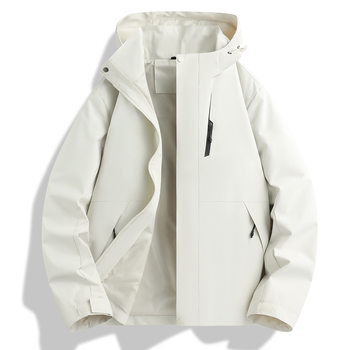 Autumn New Outdoor Windproof and Waterproof Hooded Jacket Jacket Couple Three-Proof Mountaineering Clothing Hiking Casual Wear