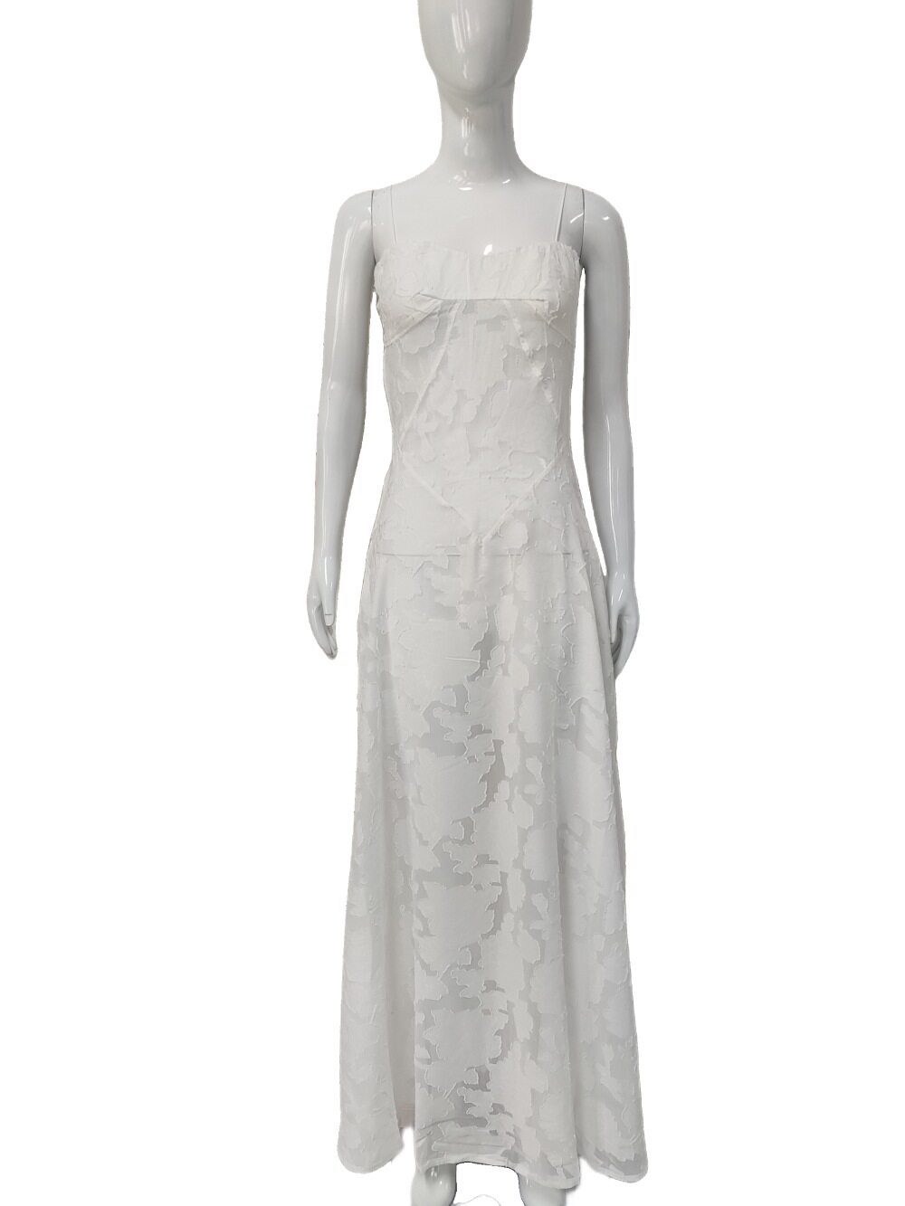 Summer Floral Maxi Dress Sexy Sheer Slim Fit Spaghetti Straps Beach Vacation Style Wholesale Available