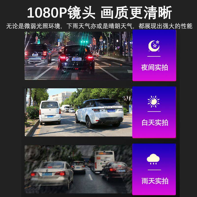 1080P Ultra Hd Navigation Recorder Night Vision 360 Front and Rear Dual Lens Panoramic Reversing Electronic Dog
