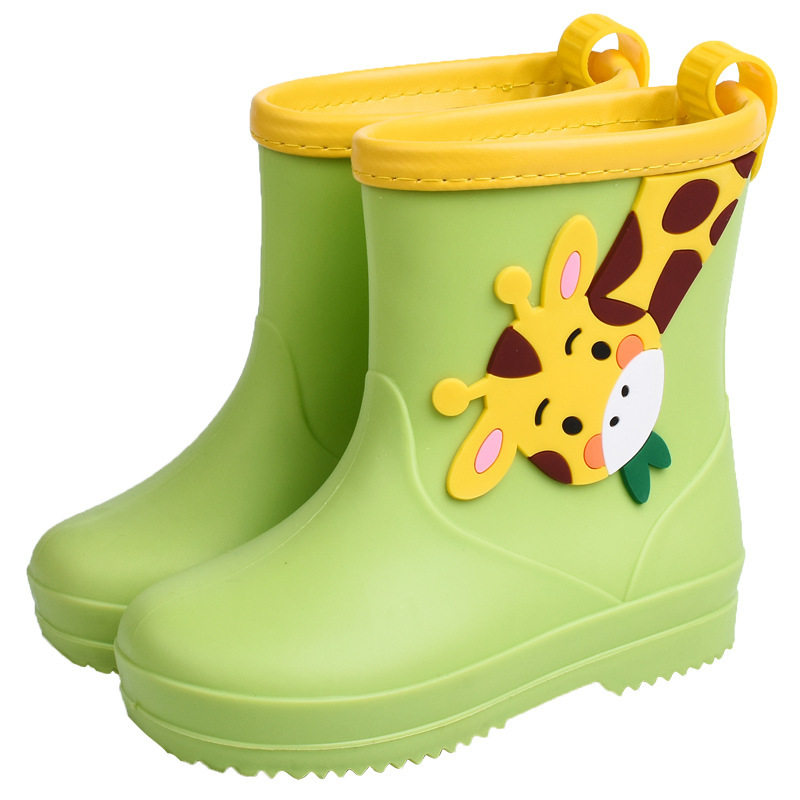 Children's rain boots cute cartoon boys and girls kindergarten baby waterproof shoes overshoes medium and big children non-slip rain boots rubber shoes