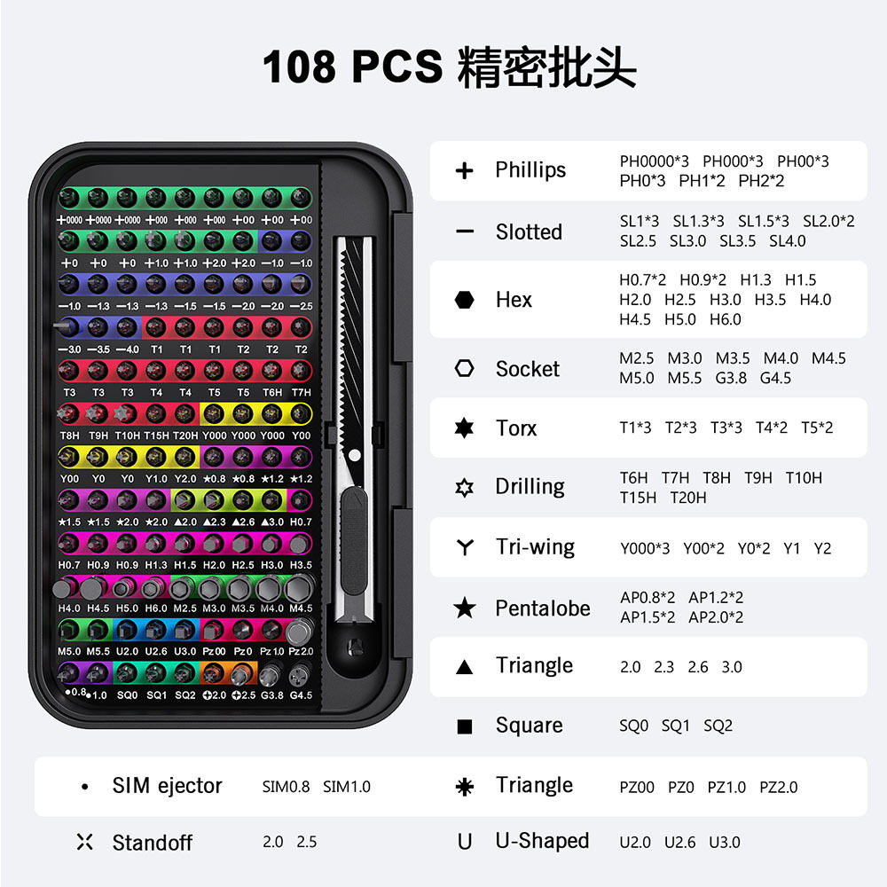 专利产品132合一手动螺丝刀套装手机维修拆机套装跨境热销收纳盒