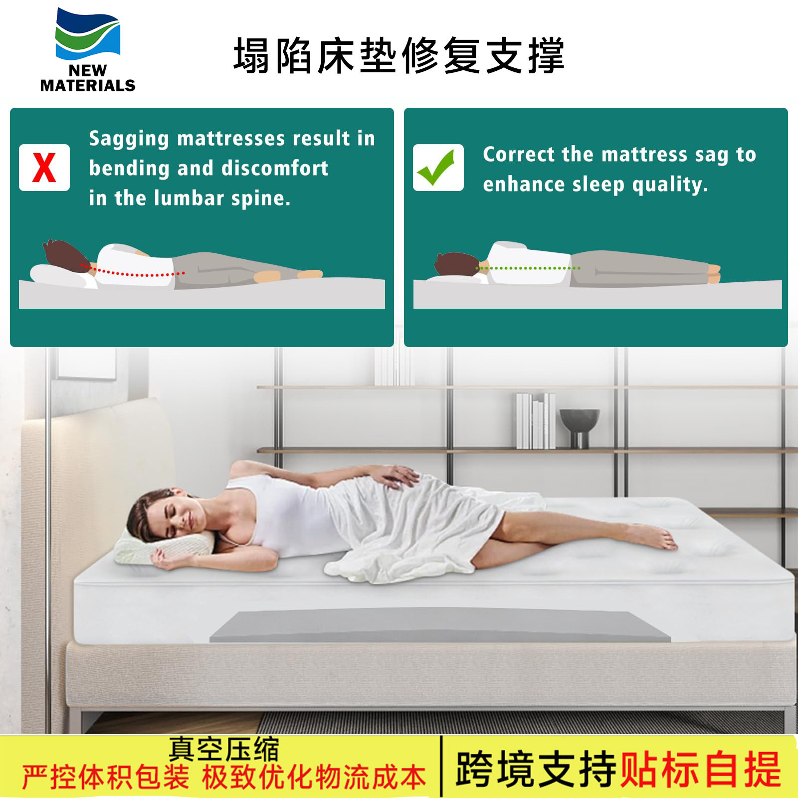Sponge Bed Support Cushion, Sinking Mattress Sofa Collapse Support Cushion High Density High Elasticity Memory Foam