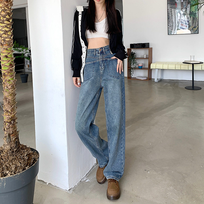 High Waisted Wide Leg Jeans for Women Loose Fit Flattering Draping Spring Style Casual Wear Wholesale Available