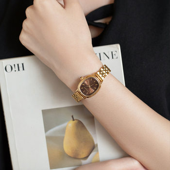 Oval Small Dial Women's Watch New Small Gold Watch Women's Simple High-Looking Waterproof Niche Women's Watch Wholesale