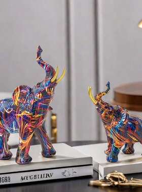 美式复古大象摆件家居饰品创意树脂工艺品客厅公室桌面节日礼物